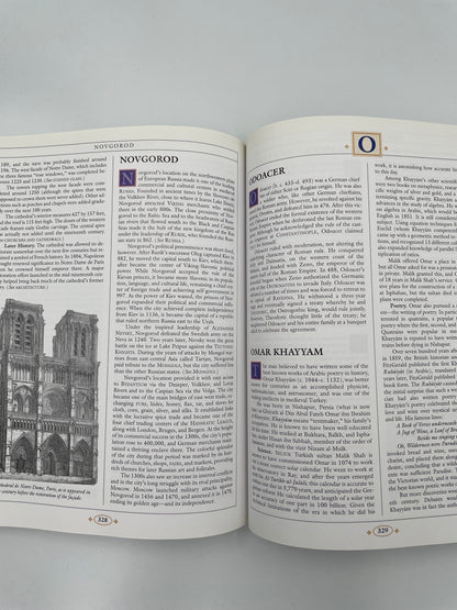 Open pages 328 and 329  from "The Pimlico Encyclopedia of the Middle Ages"  