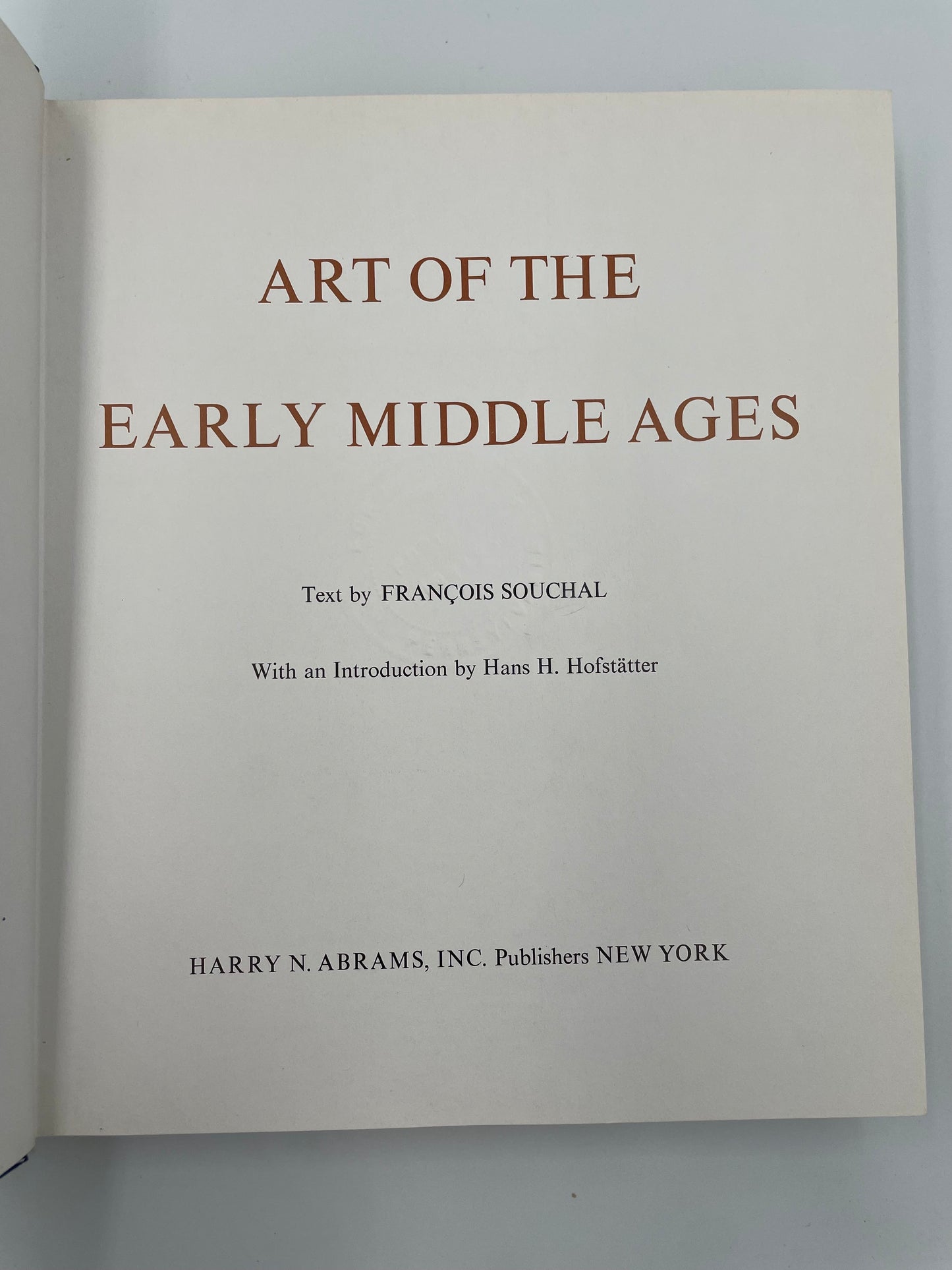 Title page of ‘Art of the Early Middle Ages’ 