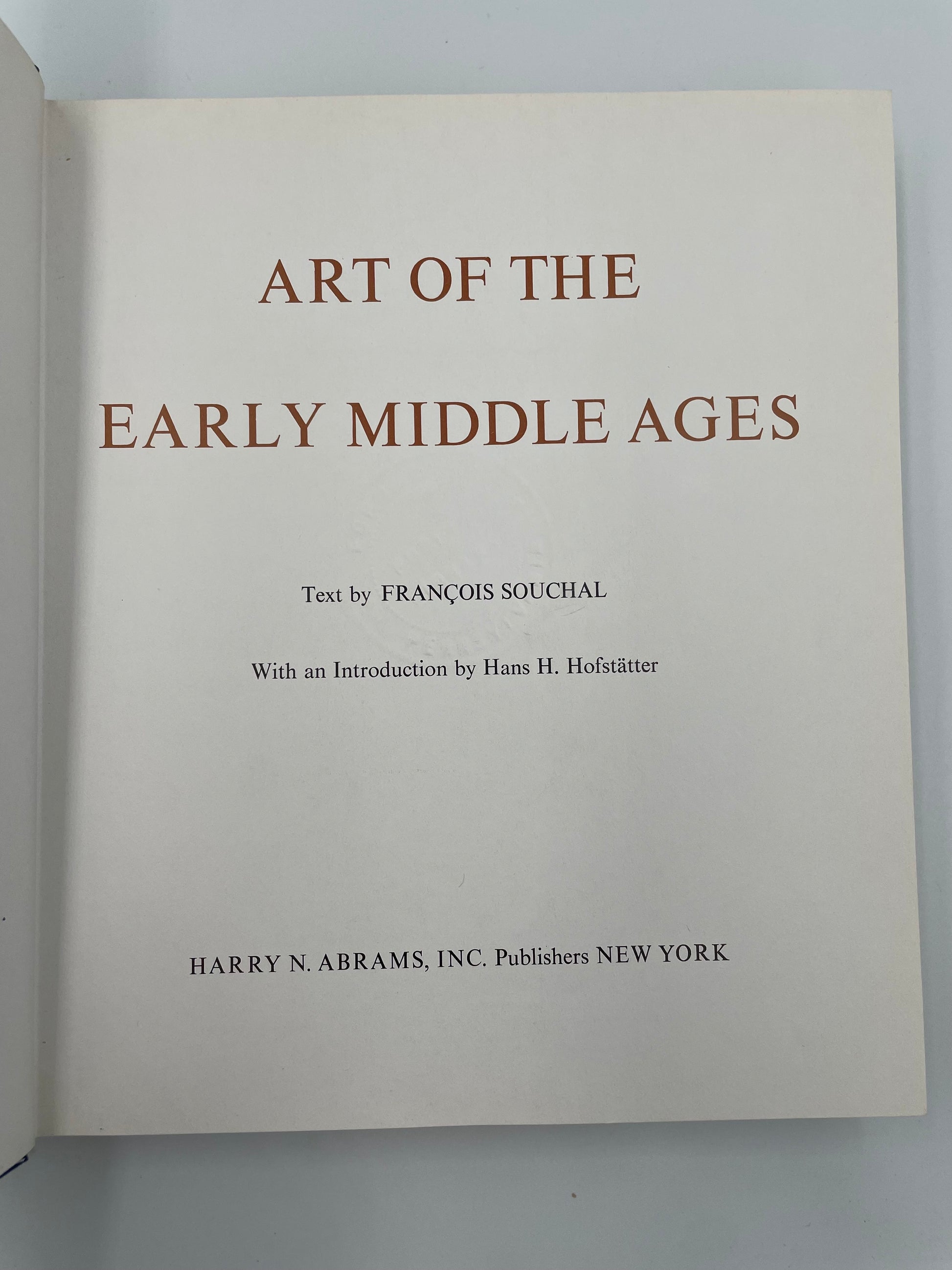 Title page of ‘Art of the Early Middle Ages’ 