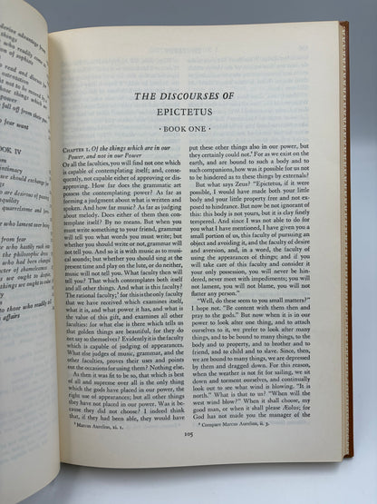 Page 105 titled 'The Discourses of Epictetus' form the book 'Lucretius, Epictetus and Marcus Aurelius'.