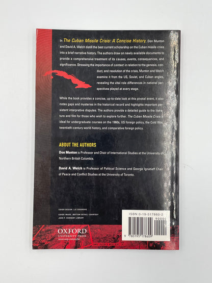 Back cover of ‘The Cuban Missile Crisis: A Concise History’