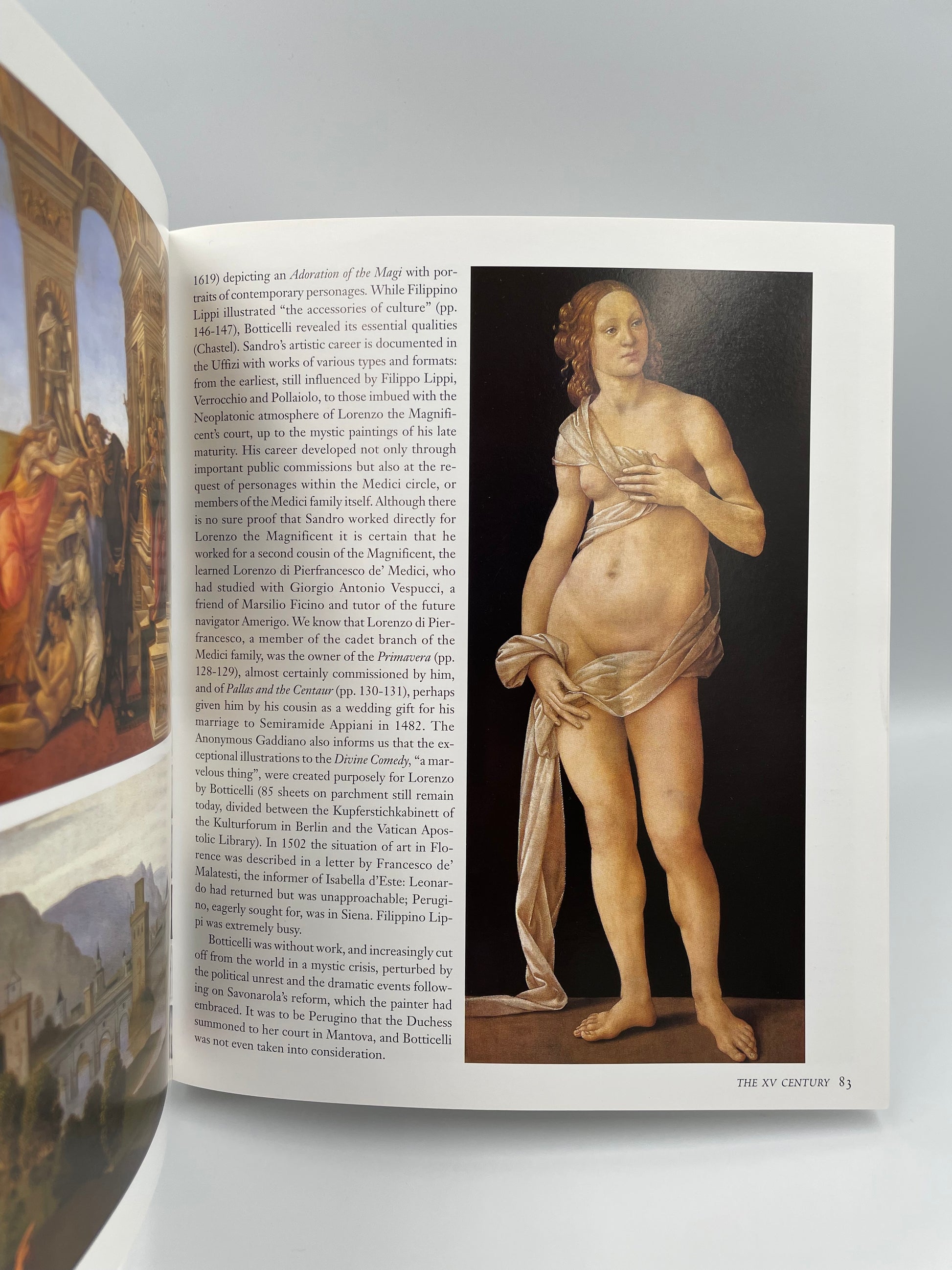 Page 83 with text and painting from Uffizi Gallery Art History Collections by Gloria Fossi