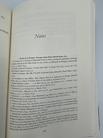 Author's notes page from "Paris Between Empires: Monarchy and Revolution 1814-1852" by Philip Mansel