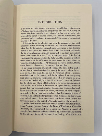 Introduction page from the, The Oxford Book of Legal Anecdotes'.