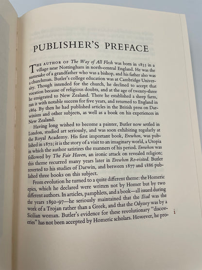 Publisher's preface of "The way of All Flesh" by Samuel Butler (EastonPress)