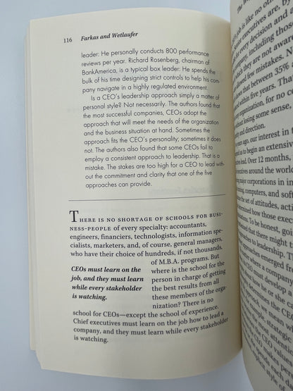 Page 126 from "Harvard Business Review on Leadership".