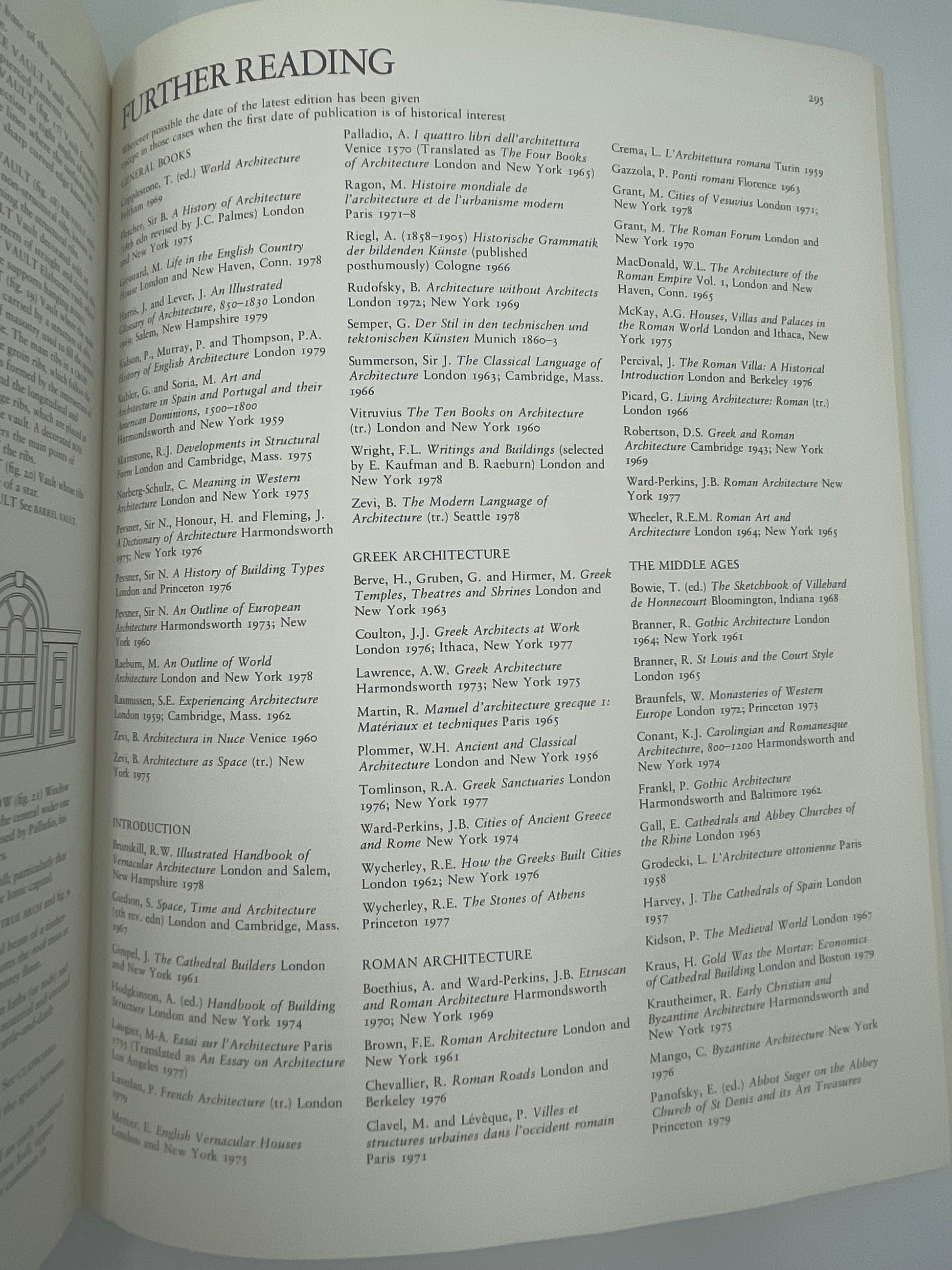 Bibliographical page from ‘Architecture of the Western World’ by Michael Rayburn