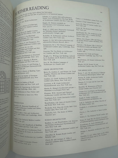Bibliographical page from ‘Architecture of the Western World’ by Michael Rayburn