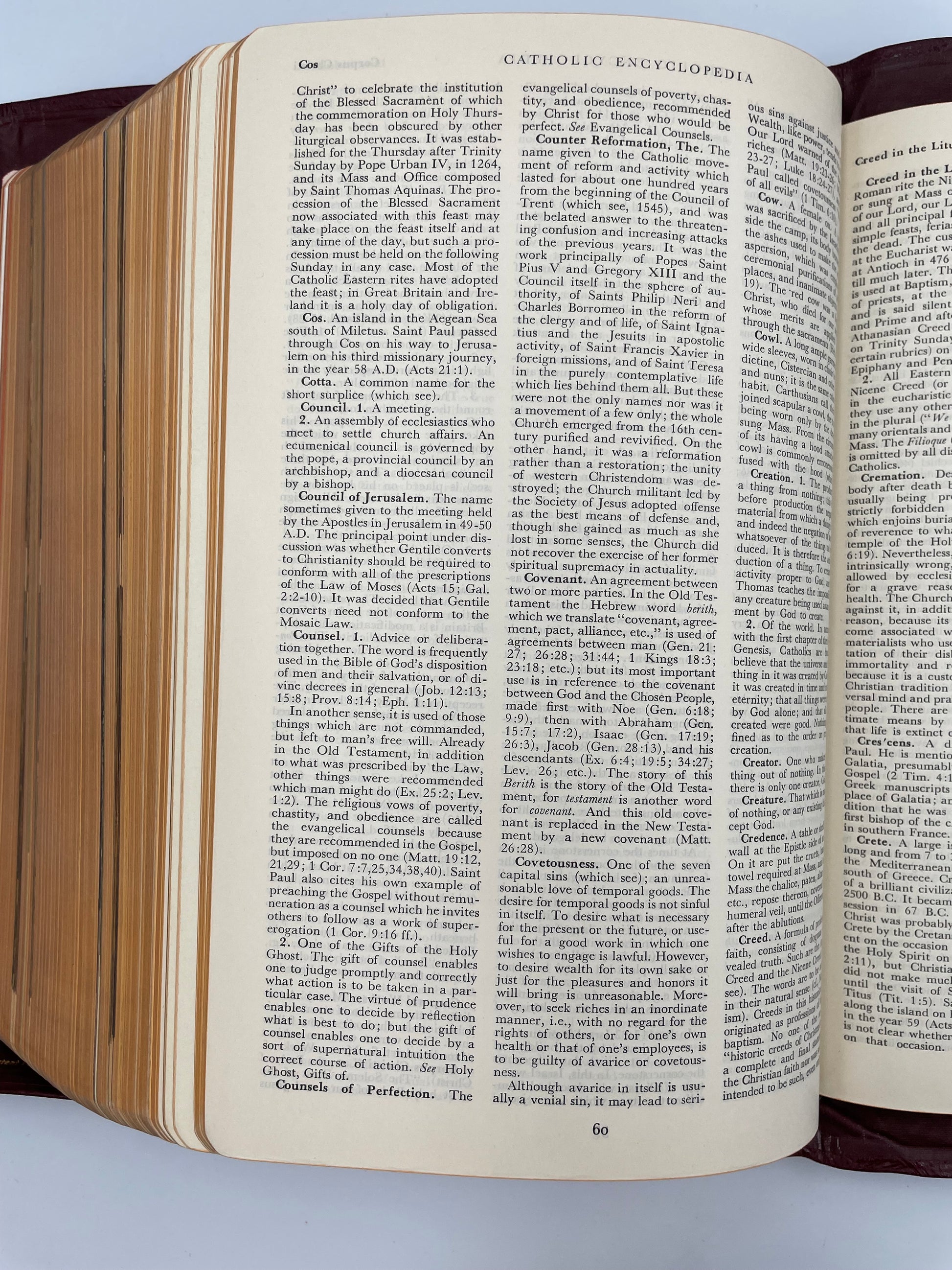 Random page from the Catholic encyclopedia section in 'The Marian Bible'. 