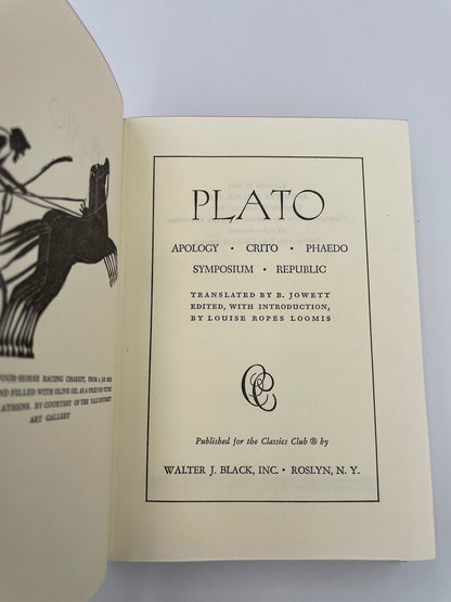 Title page from "Plato. Five Great Dialogues" (1969) Translated by B.Jowett.  Edited and annotated  by Louise Ropes Loomis. 