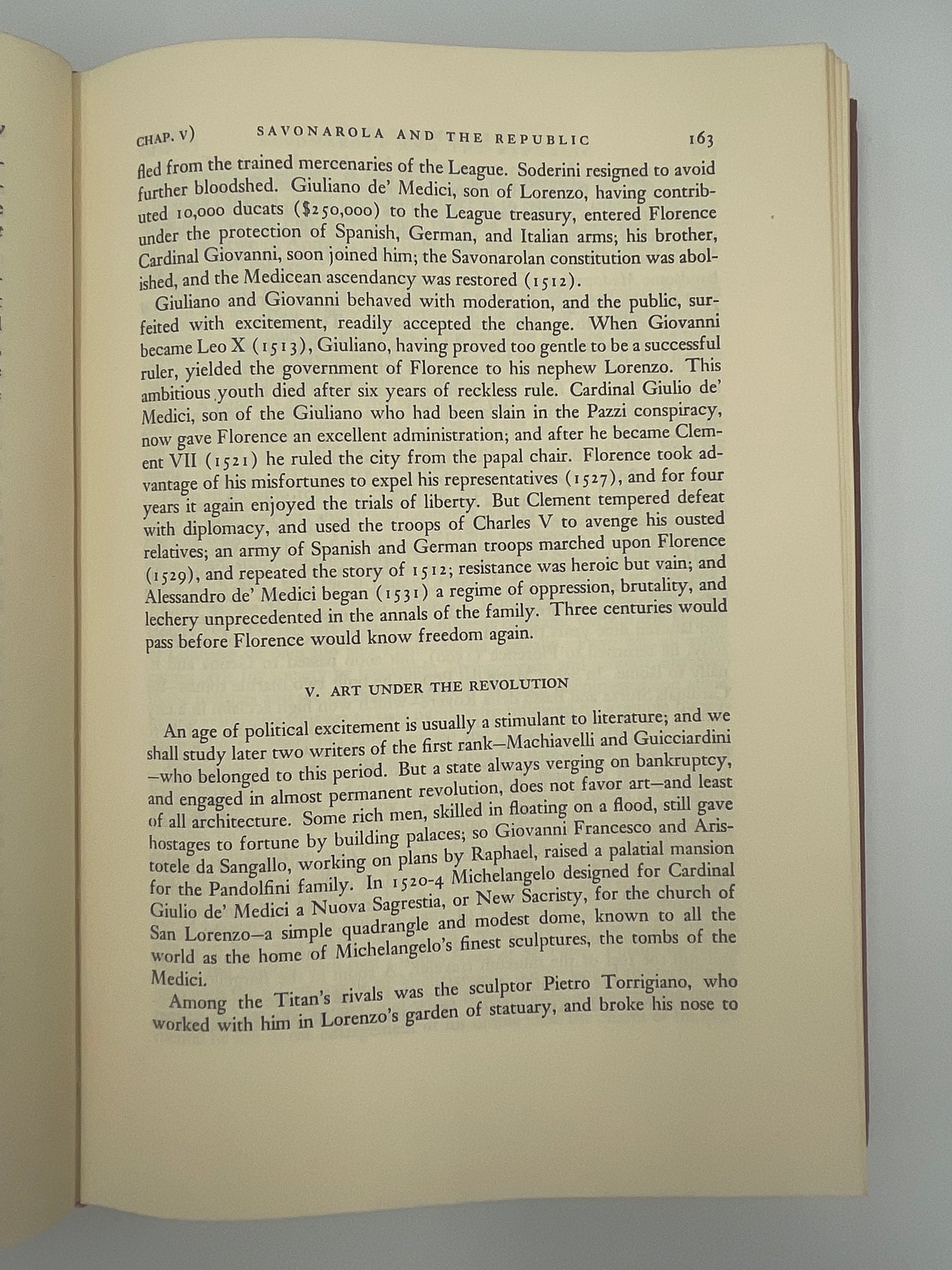 Random page 163 of ‘The Renaissance’ by Will Durant 