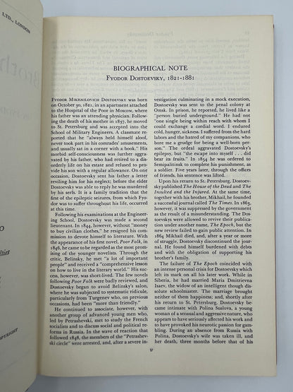 Biographical note page from "Fyodor Dostoevsky: The Brothers Karamazov" (Britannica: Great Books of the Western World) 