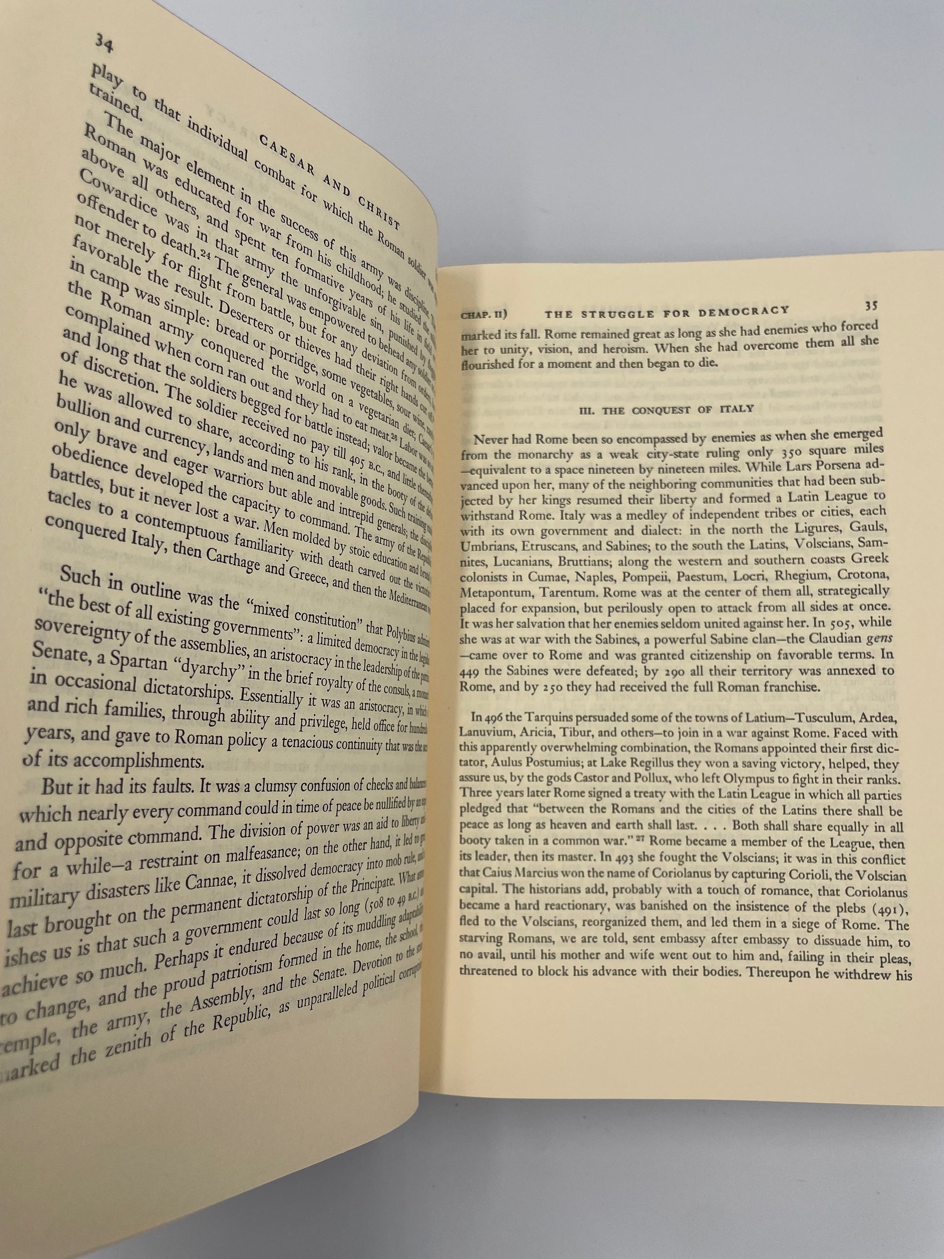 Page 34 and 35 from 'Caesar and Christ by Will Durant' 
