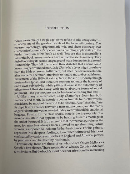 Intro page from "Lady Chatterley's Lover" by D.H.Lawrence (Easton Press 2005 edition) 