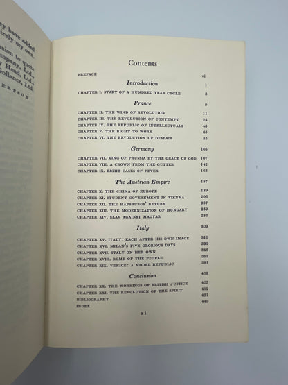 Contents page of "Revolutions of 1848: A Social History"