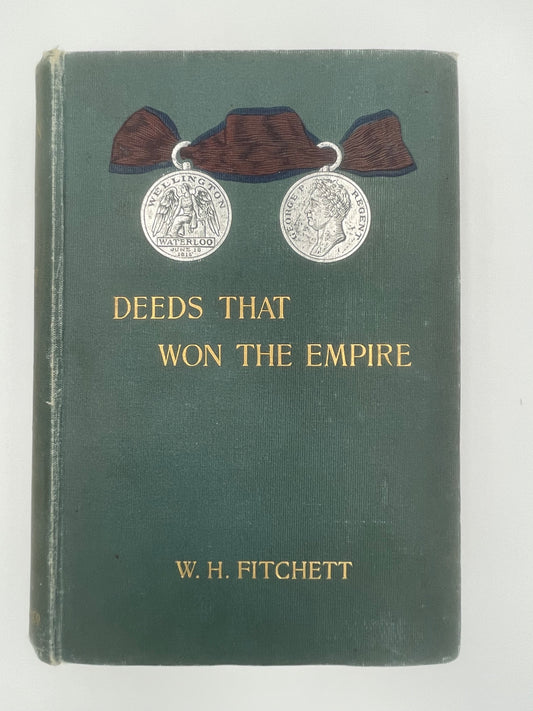 Antique book cover of ‘Deeds That Won The Empire’ by W.H.Fitchett