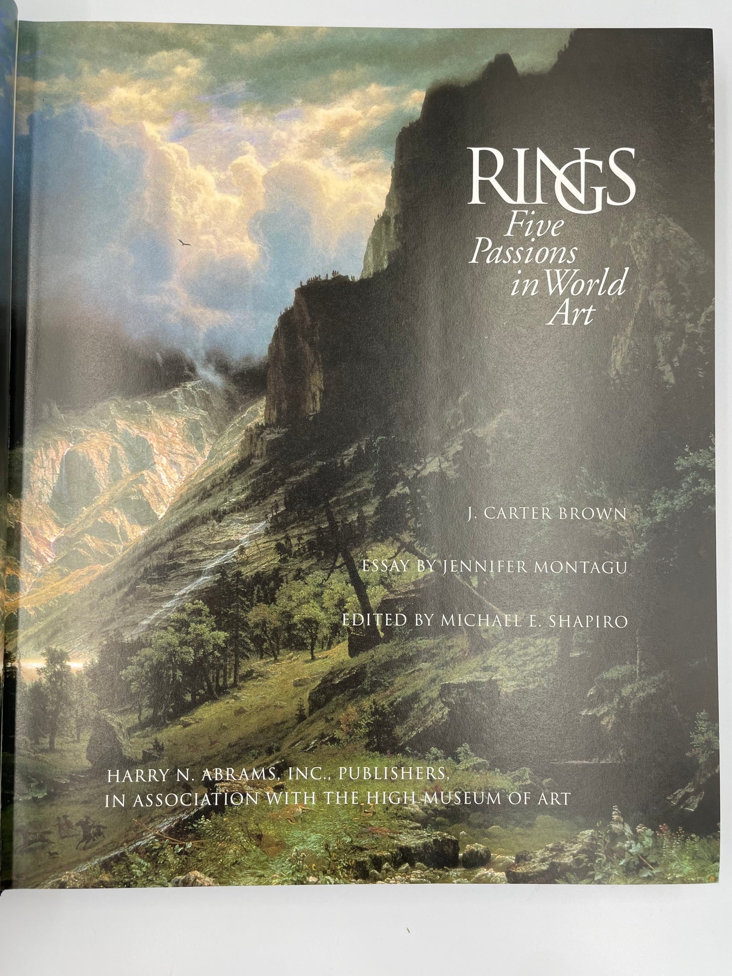 Beautiful title page with mountain landscape from Rings: Five Passions in World Art