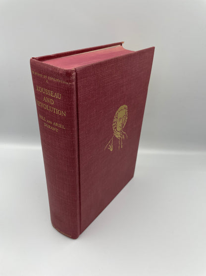 Book Cover and spine of Rousseau and Revolution by Will and Ariel Durant, 1967, First Edition