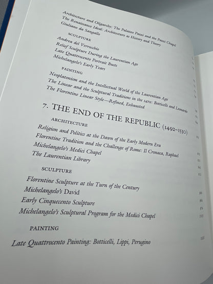 More contents page from "The Art of Florence" (2 volume set) by Glenn Andres, John Hunisak, and Richard Turner 