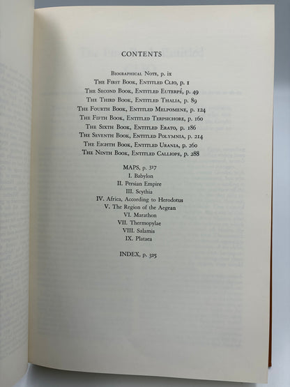 Contents page from 'The History of Herodotus' from thebook 'The History of Herodotus and The History of the Peloponnesian War'. 