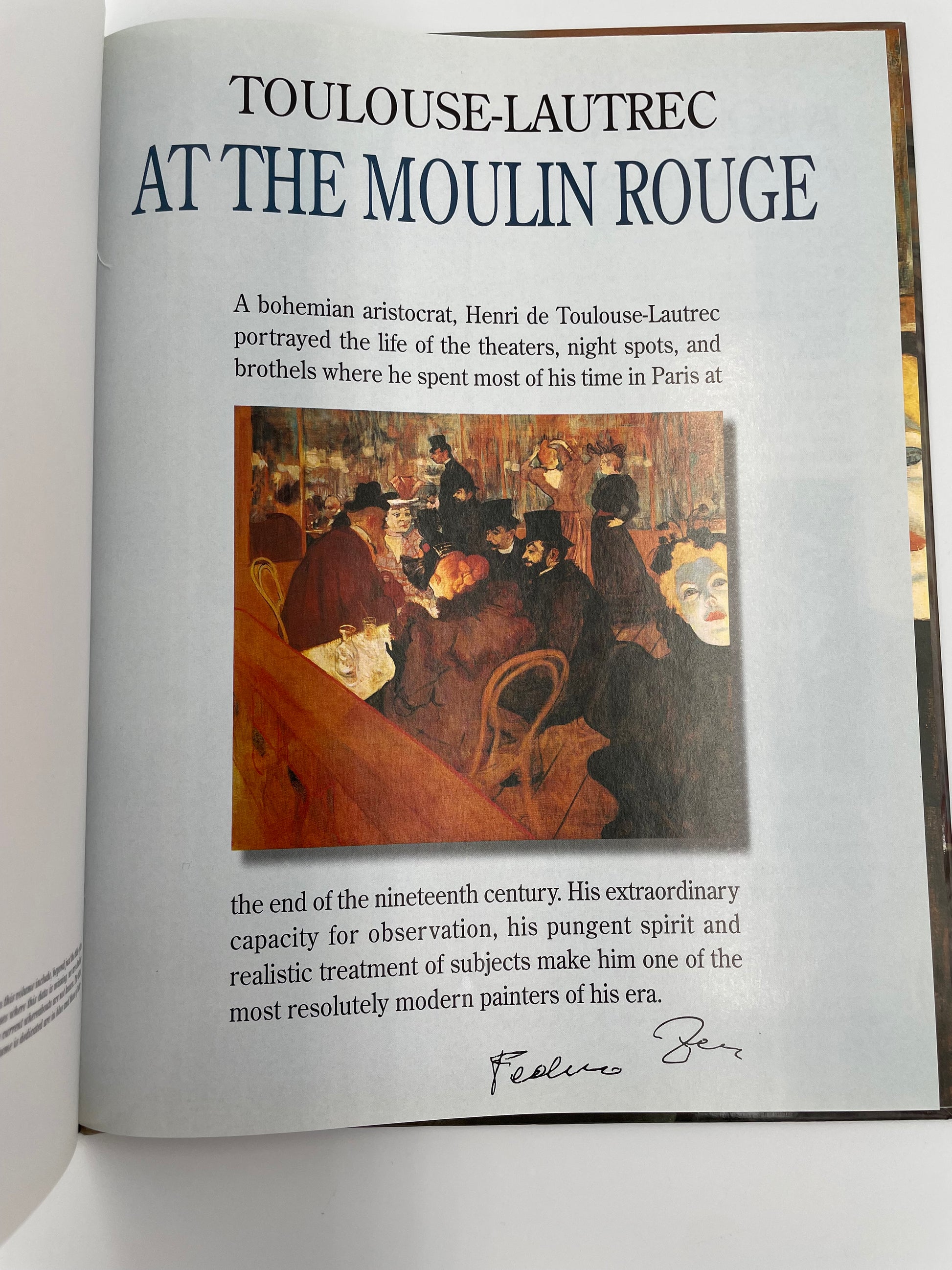 Intro page with image from Toulouse-Lautrec: At the Moulin Rouge Edited by Federico Zeri