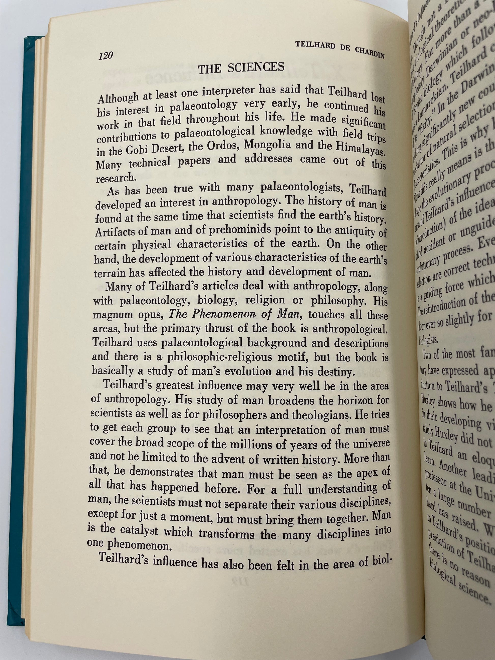 Page 120 from book 'Teilhard de Chardin'.