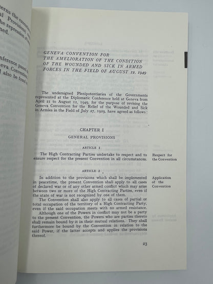 Page 23 from  "The Geneva Conventions of August 12 1949" AND "Protocols additional to the Geneva Convention of 12 August 1949"