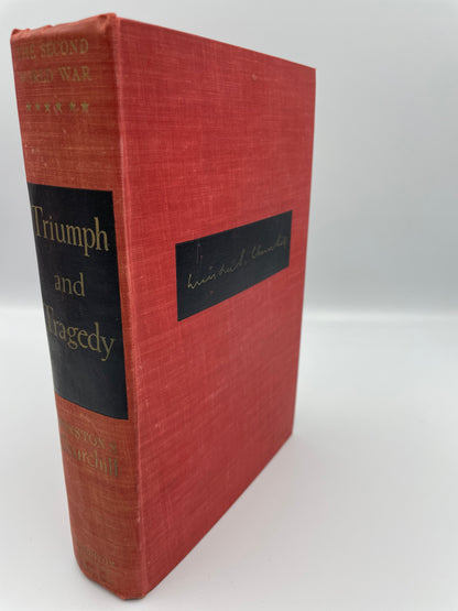 Spine and book cover view of "Triumph and Tragedy" by Winston Churchill. 