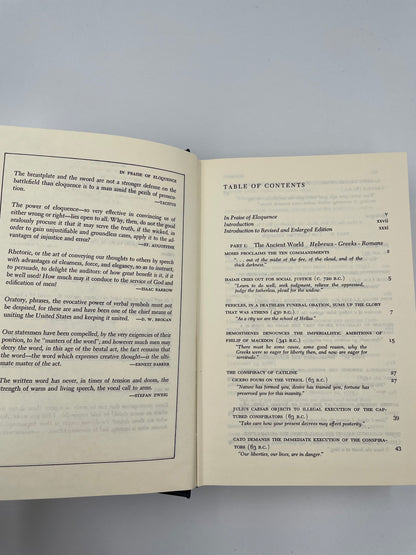 Contents page of Treasury of the World's Great Speeches