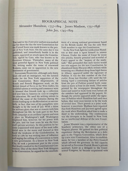 American State Papers. Federalist. J S Mill (Britannica: Great Books of the Western World)