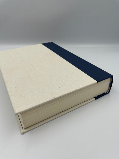 Book edges and cloth cover view with head band binding details of "Ulysses" by James Joyce